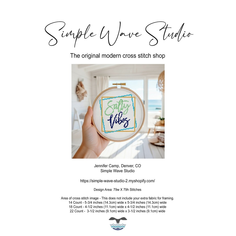Salty Vibes‎ Beach Counted Cross Stitch Pattern